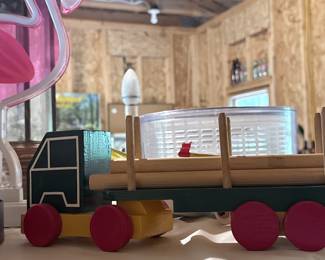 Wooden Log Truck Toy