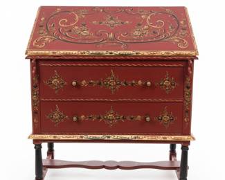 Dutch Hindeloopen Painted Desk, From: Friesland The Netherlands
