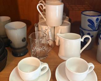 White Porcelain Espresso Cup and Saucer Set