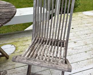 Weathered Teak Folding Adirondack Chair