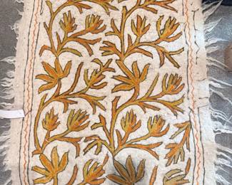 Kashmiri Namda Felt Mat with Floral Embroidery
