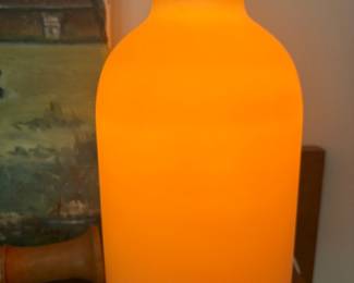 Orange Frosted Glass Bottle Lamp