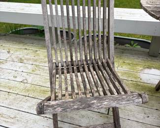 Teak Slatted Folding Chair