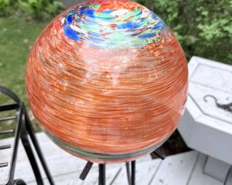 Blown Glass Garden Orb