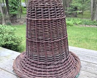 Wicker Bee Skep with String Lights