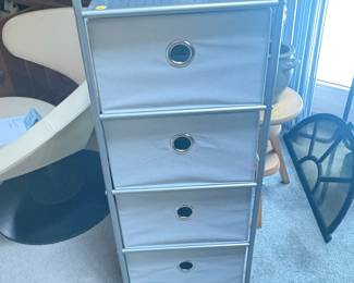 Whitmor 4-Drawer Metal Storage Cart with Fabric Drawers