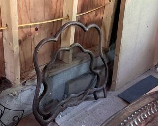 Wrought Iron Fireplace Screen with Organic/Art Nouveau Design
