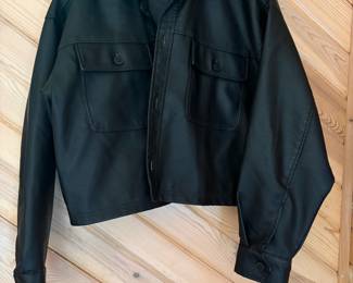 Wild Fable Black Faux Leather Cropped Jacket