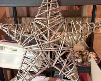 Large Woven Rattan Starburst Christmas Ornament