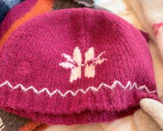 Hand-Knit Wool Beanie with Embroidered Flower