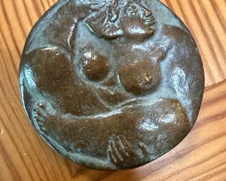 Bronze Nude Figural Medallion