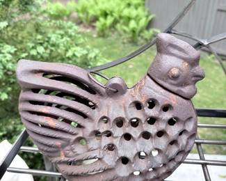 Cast Iron Chicken Lantern / Candle Holder