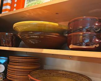 Vintage Dutch Stoneware Mixing Bowls and Decorative Tins