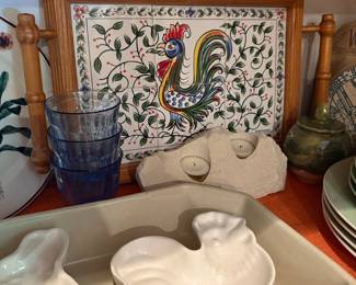 Traditional Portuguese Ceramic Rooster Trivet