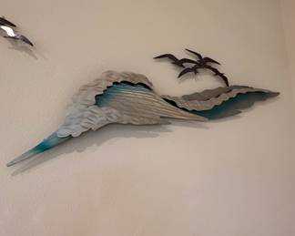 Metal Wall Art Sculpture  Seagulls and Cloud by Gillian Art