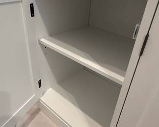 White Farmhouse Style Sideboard Cabinet with Drawers and Doors third image