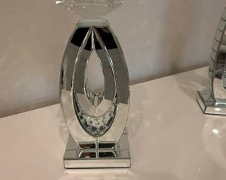 Mirrored Crystal Candle Holder