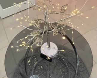 Silver Leaf Fairy Light Spirit Tree Lamp