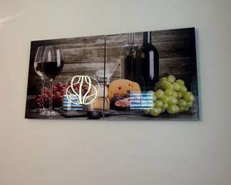 Diptych Wine and Cheese Acrylic Wall Art