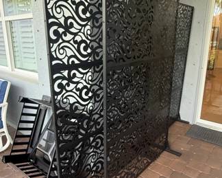 Decorative Metal Garden Screens with Scrollwork Pattern