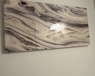 Abstract Swirls Mother of Pearl  Glitter Wall Art
