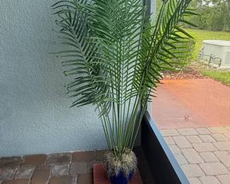 Artificial Majesty Palm Plant in Blue Pot