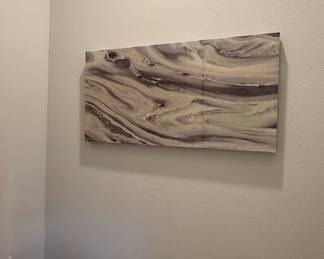Abstract Swirl Canvas Wall Art with Glitter Accents  Amalfi Style