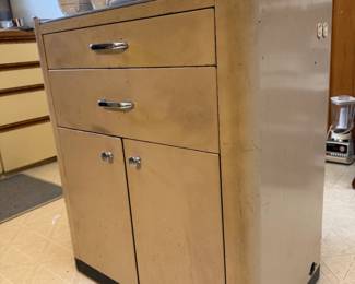 Metal kitchen/medical Cabinet on wheels