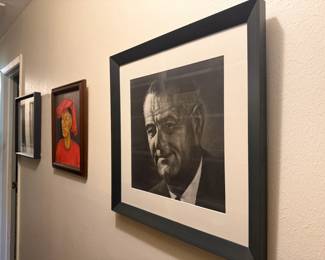 LBJ Portrait - New Mat & Frame