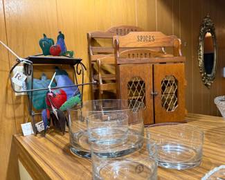 Vintage Wood Spice Racks x 3