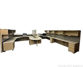 Large Desk Reception Area Setup