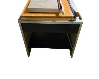 2 Paper Cutters With Metal Cabinet