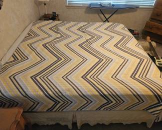We have a king size bed in the master bedroom with this huge laterally lined bedspread $15