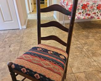 One of the chairs high backs and of course the Christians are of the Indian reservation design easily changed out
