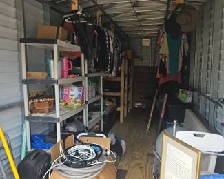 Here is a view of the huge shed on the side of the house that is NOT for sale but full of totes that I will be taking care of before the sale of items that he purchased from storage units plenty of brand new steel sealed packages