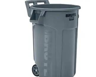 In the garage we have this rolling trash can with the lid like new $50 price is firm because you can see what they sell for