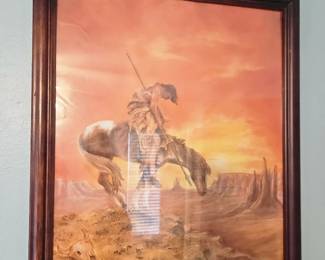 This home has so many themes, we have the Indian relic artwork We have African art, Jesus statues, college and professional football jerseys and shirts, fairies and other assorted collectibles