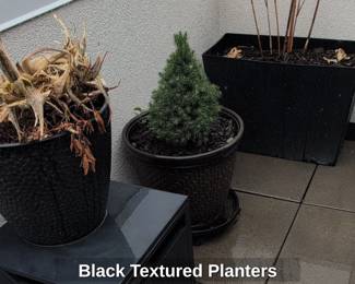 Black Textured Planters