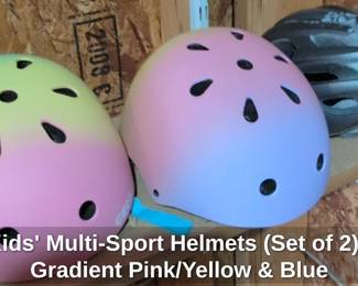 Kids MultiSport Helmets Set of Gradient Pink or Yellow Blue