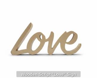 Wooden Script Love Sign