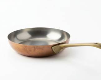 Paul Revere Copper Stainless Steel Oval Fish Pan with Brass Handle second image