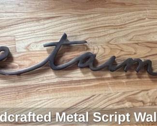 Handcrafted Metal Script Wall Art