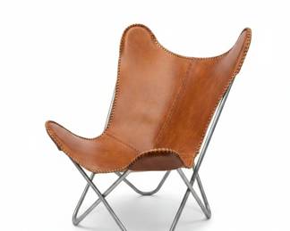 Handmade Leather Butterfly Chair fourth image