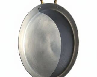 Oval Copper Saut Pan with Brass Handles