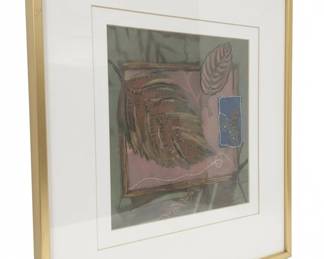 Sarah Van Beckum Leaves Pair Mixed Media Artwork