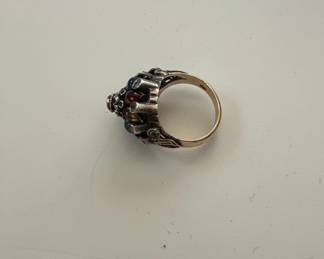 MultiGemstone Cluster Ring with K Gold Band third image