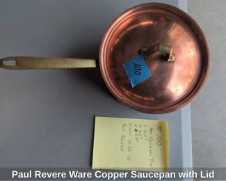 Paul Revere Ware Copper Saucepan with Lid