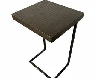 Modern CTable with Textured Top and Metal Base