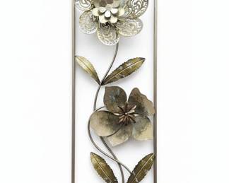 Metal Floral Wall Art with Frame