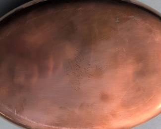 Paul Revere Copper Stainless Steel Oval Fish Pan with Brass Handle third image